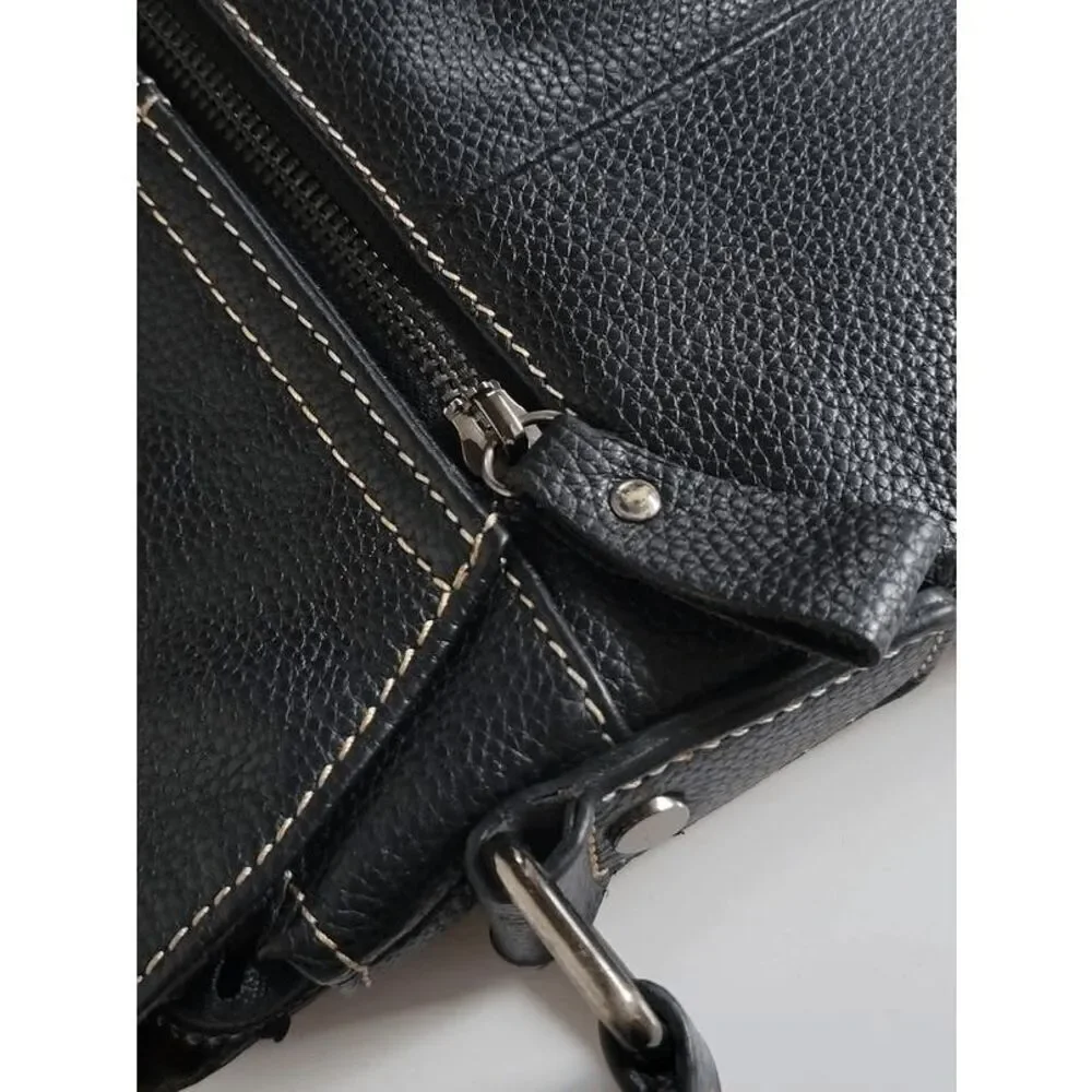 Men's Genuine Leather Messenger Shoulder Tablet Bag